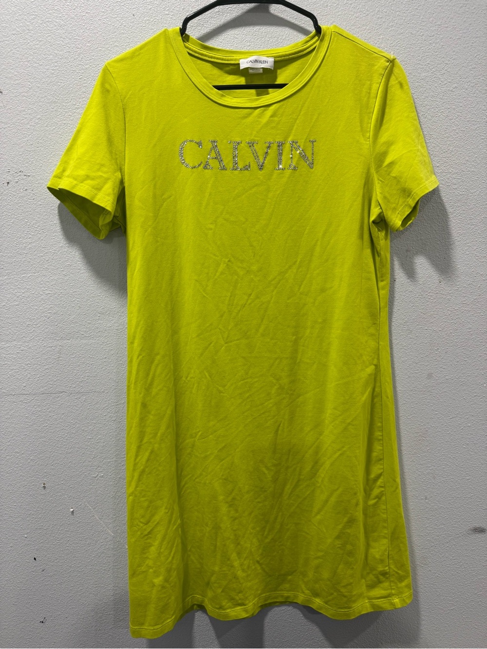 Calvin Klein Lime Green Logo Swim Cover-Up Dress